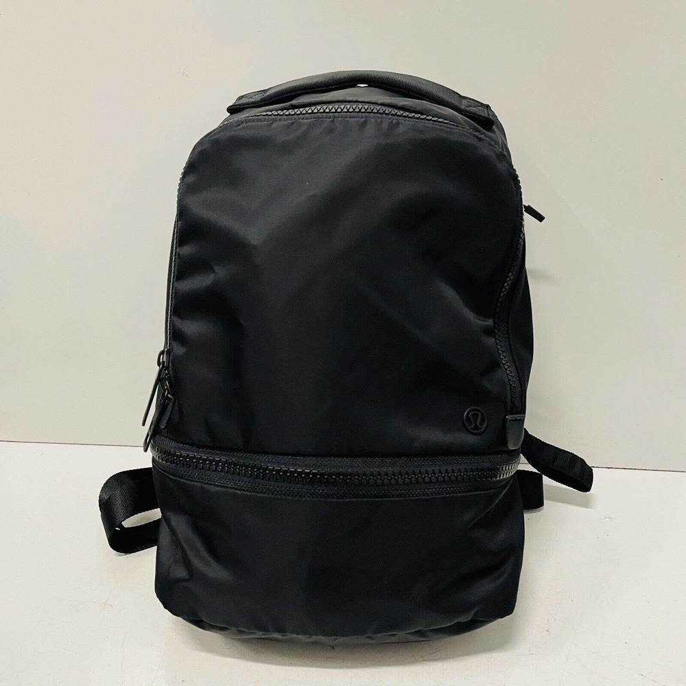 Lululemon Womens City Adventure Backpack Mini Handbag 13” Black HTF “HAPPINESS”